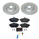 Euro-Stop High-Carbon Coated Rotors, ECE-R90 Brake Pads + Hardware Kit