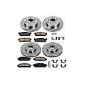 Front and Rear Autospecialty Stock Replacement Brake Pad and Rotor Kit