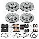 Front and Rear Autospecialty Stock Replacement Brake Pad and Rotor Kit