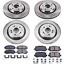 Front and Rear Autospecialty Stock Replacement Brake Pad and Rotor Kit