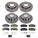 Front and Rear Autospecialty Stock Replacement Brake Pad and Rotor Kit