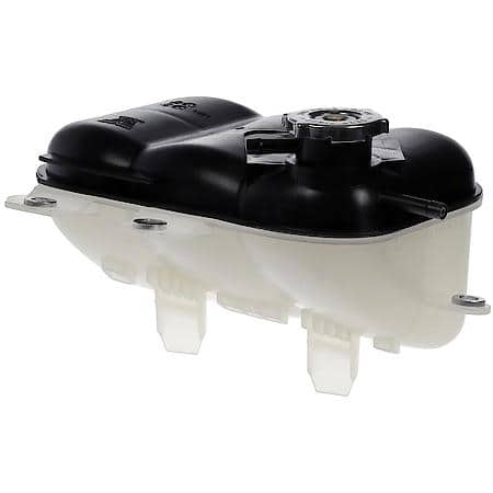 Pressurized Coolant Reservoir: Black And White, Plastic, Original Equipment Replacement