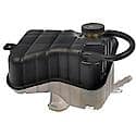 Pressurized Coolant Reservoir: Black And White, Plastic, Original Equipment Replacement