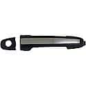 Exterior Door Handle Front Left With Keyhole Primed Black With Chrome Insert