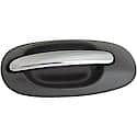 Exterior Door Handle Side Sliding Left With Keyhole Chrome Lever Black Housing