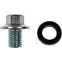 Standard Engine Oil Drain Plug: M12-1.75 Thread, 13 mm Head (Sold by each)