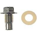 Drain Plug, Head Style: Flanged Hex, Type: Pilot Point, Head Size 9/16", Thread Size: 1/2"-20