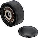 Idler Pulley: Direct Fit, Thermoplastic, 75mm Diameter, w/ Hardware