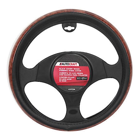 Steering Wheel Cover, Wood, Luxury, Black