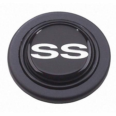 Adhesive/Snap-On Type, Plastic, Black With White Chevrolet Ss Super Sport Emblem