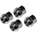 Wheel Lug Nut: M14-2.0 Thread, Conical 60, Bulge, 21 mm Length, Chrome, 4 Pack