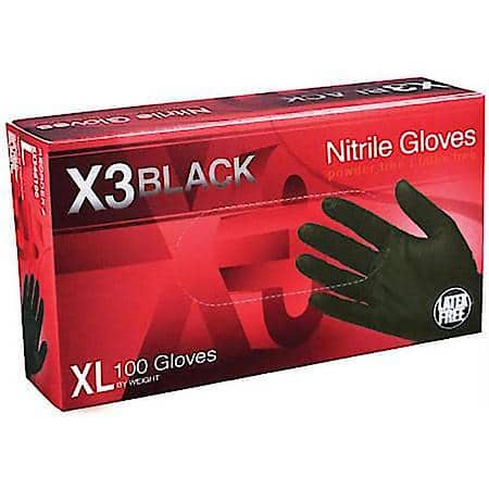 Xl X3 Powder Free, Textured, Black Nitrile