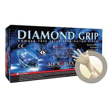 Diamond Grip Powder-Free Latex Gloves for Enhanced Gripping