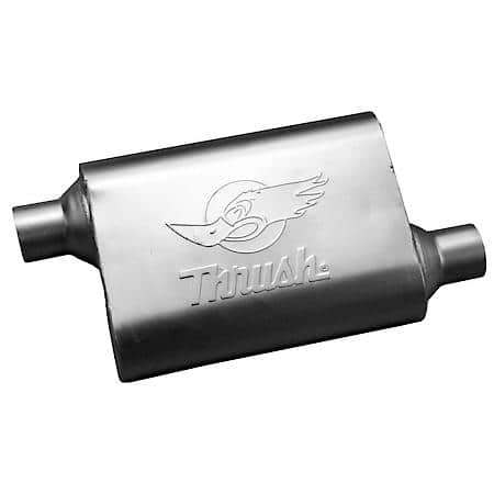 Thrush Welded Muffler: Universal Fit, Steel, 13" L, 2.25" In, 2.25" Out, Oval