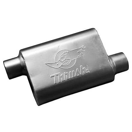 Thrush Welded Muffler: Universal Fit, Steel, 13" L, 3" In, 3" Out, Oval