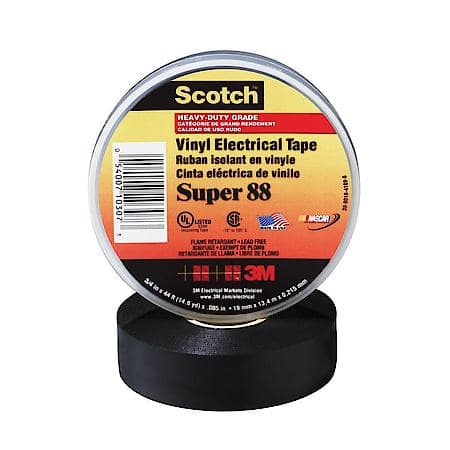 Super 88 Vinyl Electrical Tape, 6143-BA-10, 3/4 in x 66 ft x 0.0085 in