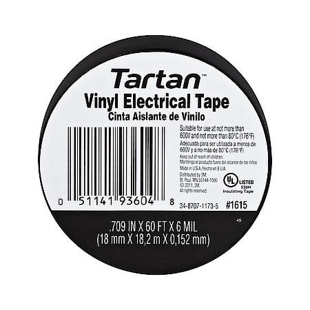 Tartan General-Use Vinyl Electrical Insulating Tape - 3/4" x 60"