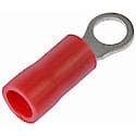 22-18 Gauge Ring Terminal, No. 6, Red