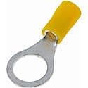 12-10 Gauge Ring Terminal, 3/8 In., Yellow (sold by each)