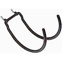 Heavy Duty Curved Double Peg Hook - Black