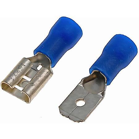 16-14 Gauge Male/Female Set Bullet Terminal, .250 In., Blue