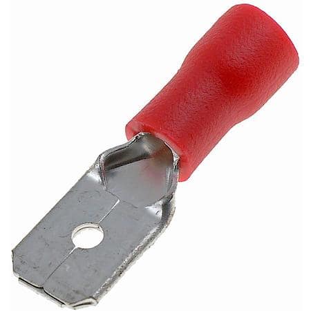 22-18 Gauge Male Slide Disconnect Terminal, .250 In., Red