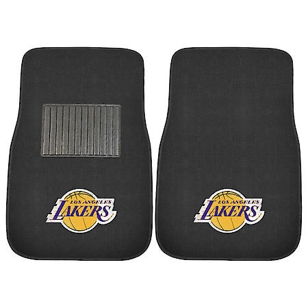 NBA Los Angeles Lakers Floor Mats: Polyester, Embroidered, Universal, 2 Pk