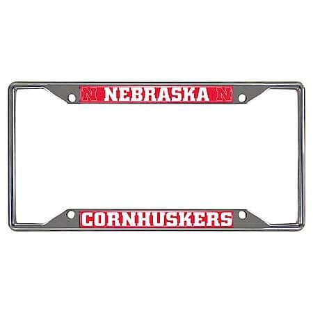 University of Nebraska Chromed License Plate Frame 6.25"x12.25"