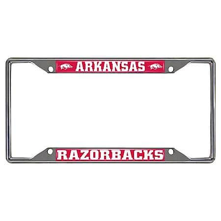 University of Arkansas Chromed License Plate Frame 6.25"x12.25"