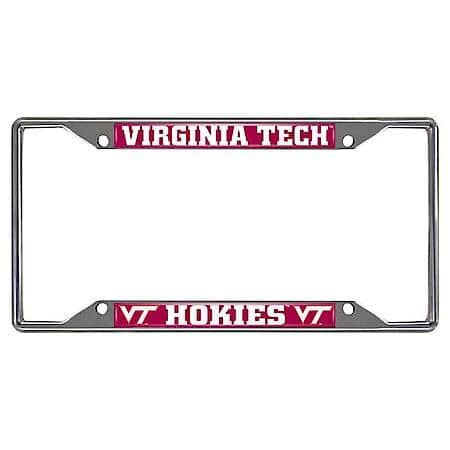 Virginia Tech Chromed License Plate Frame 6.25"x12.25"