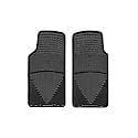 Floor Mats: Black, Rubber, W/ Deep Channels, All Weather, 2 Pk