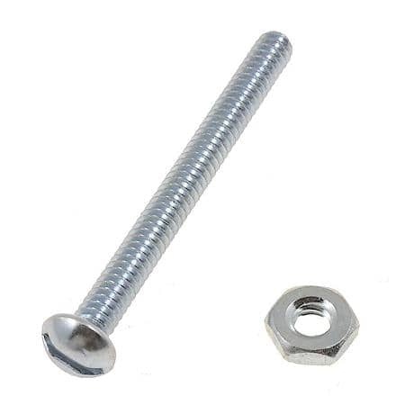 Machine Screws, Round Head Slotted, Thread Size - 10-24, Length - 2 in.