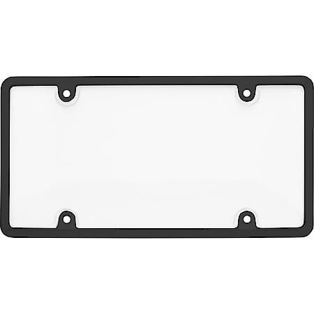 Tuf Combo License/Novelty Plate Frame with Shield, Black/Clear