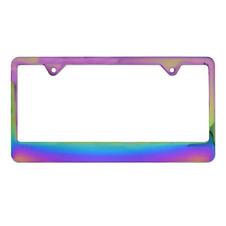 Neon License Plate Frame: Bright Holographic NEON Heavy Duty Metal, Exc. Mounting Hardware