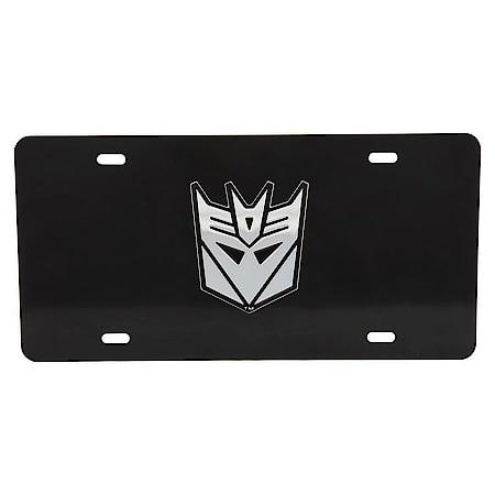 Transformer Decepticon 3D License Plate Frame: Black Steel, Excludes Mounting Hardware