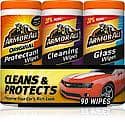 Protectant, Glass, Cleaner 3 Pack Wipes