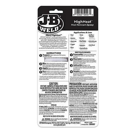 ボンド 2 JB Weld High Heat Syringe Two-Part Epoxy System, 25 mL 50197