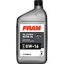 1 Qt Fully Synthetic 0W16 Engine Oil - Increases Fuel Efficiency & Protects Against Deposits