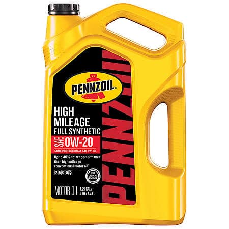 Full Synthetic High Mileage Motor Oil 0W-20, 5 Quart