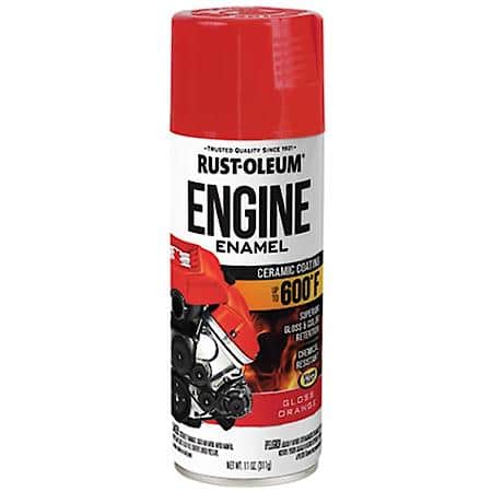 Automotive 600 Degree Gloss Orange Engine Enamel Spray Paint, 11 oz.