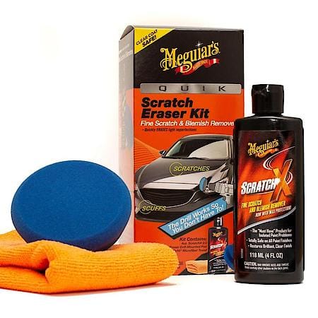 Quik Scratch Eraser Kit with ScratchX (4 oz.), Drill-Mounted Pad, and Microfiber Towels