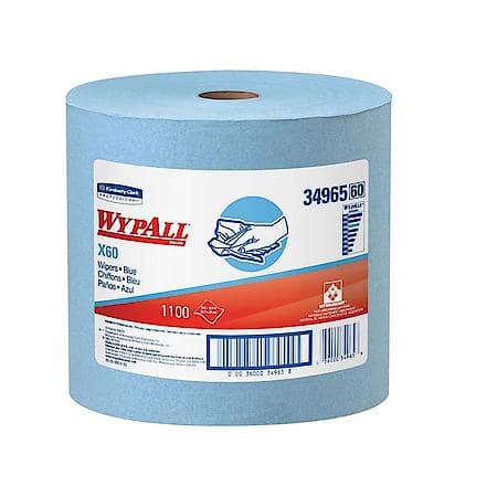 WypAll® X60 Reusable Cloths (34965), Jumbo Roll, Blue, 1100 Sheets per Roll, 1 Roll per Case