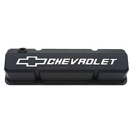 Black Crinkle Valve Covers: Chevrolet 262-400 '59-'86, Tall, Aluminum