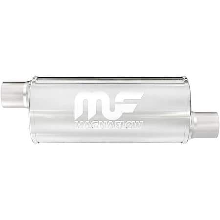 Straight-Through Performance Exhaust Muffler; 2.25" Offset/Offset; 6x14x6" Body