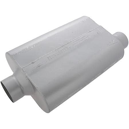 30 Series Race Muffler, 3.5in Offset Inlet 3.5in Center Outlet, Non-Reversible, Aggressive Sound