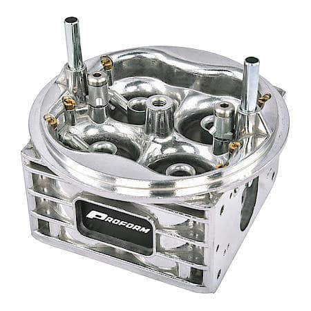 Carburetor Main Body, 750 CFM; Gas, Down-Leg Boosters, Natural Finish