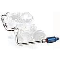 Dual-Feed Fuel Line #8133 Chrome With Blue Anodized Aluminum Filter