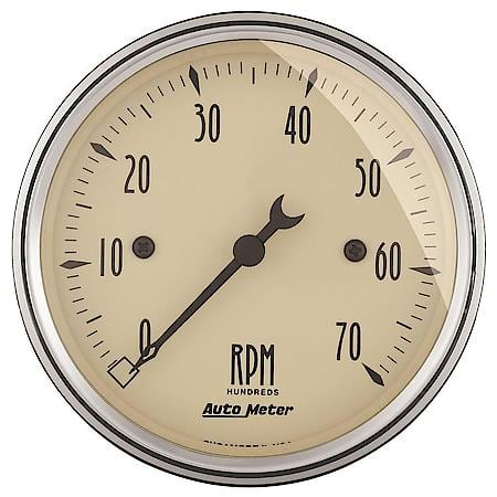 Gauge, Tachometer, 3 1/8", 7K Rpm, In-Dash, Antique Beige