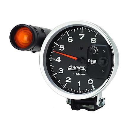 Gauge, Tachometer, 5", 8K Rpm, Pedestal W/ Ext. Shift-Lite, Black, Auto Gage