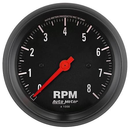 Gauge, Tachometer, 3 3/8", 8K Rpm, In-Dash, Z-Series